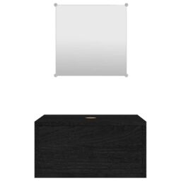 Berkfield Home 2 Piece Bathroom Furniture Set Black Engineered Wood - thumbnail 4