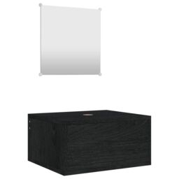 Berkfield Home 2 Piece Bathroom Furniture Set Black Engineered Wood - thumbnail 2