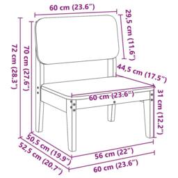 Berkfield Home Garden Chair White 60x52.5x72 cm Solid Wood Pine - thumbnail 9