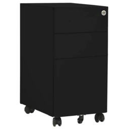 Berkfield Home Mobile File Cabinet Black 30x45x59 cm Steel - Size: 30 x 45 x 59 cm - thumbnail 2