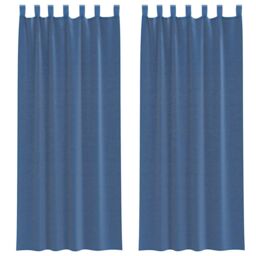 Berkfield Home Voile Curtains with Loops 2 pcs Royal Blue 140x260 cm - thumbnail 2