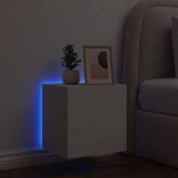 Berkfield Home TV Wall Cabinet with LED Lights White 40.5x35x40 cm - thumbnail 4