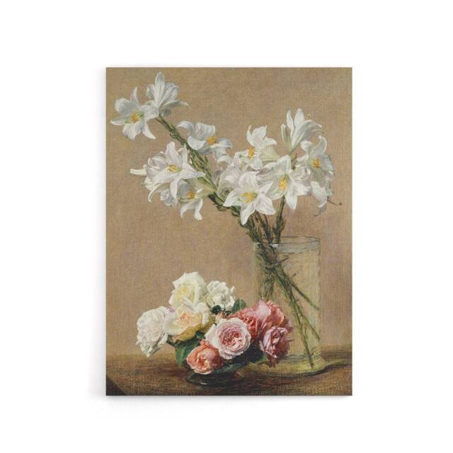 "Artery8 Still Life Roses & Lilies Latour Canvas Wall Art Print - Size: W18"" x H24""" - image 1