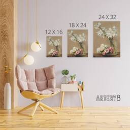 "Artery8 Still Life Roses & Lilies Latour Canvas Wall Art Print - Size: W18"" x H24""" - thumbnail 4