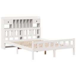Berkfield Home Bookcase Bed without Mattress White 160x200 cm Solid Wood Pine - thumbnail 3