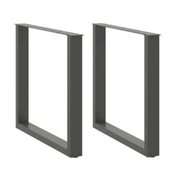 Berkfield Home Coffee Table Legs U-Shaped 2 pcs Anthracite 90x(72-73) cm Steel in Black - thumbnail 1