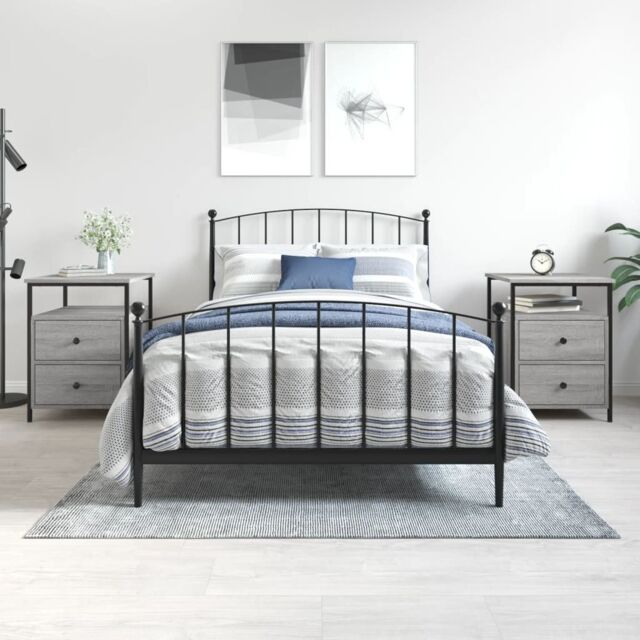 Berkfield Home Bedside Cabinets 2 pcs Grey Sonoma 44x45x60 cm Engineered Wood - Size: 44 x 45 x 60 cm - image 1