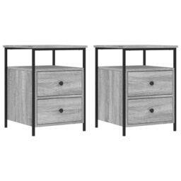 Berkfield Home Bedside Cabinets 2 pcs Grey Sonoma 44x45x60 cm Engineered Wood - Size: 44 x 45 x 60 cm - thumbnail 2