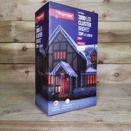 Samuel Alexander 2000 LED 25m Premier Clusterbrights Indoor Outdoor Multifunction Mains Operated Christmas Cluster Lights with Timer in Cool White - thumbnail 6