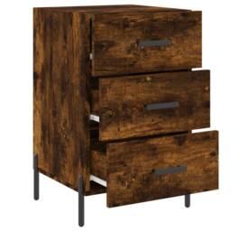 Berkfield Home Bedside Cabinet Smoked Oak 40x40x66 cm Engineered Wood in Brown - Size: 40 x 40 x 66 cm - thumbnail 7
