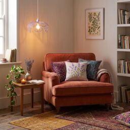 Happy Homewares Mate Lilac Metal Wire Overlapping Petal Ceiling Pendant Light Shade - thumbnail 6