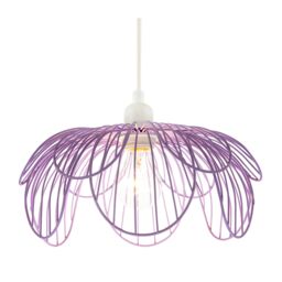 Happy Homewares Mate Lilac Metal Wire Overlapping Petal Ceiling Pendant Light Shade - thumbnail 2