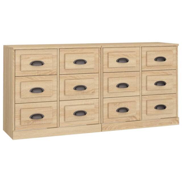 Berkfield Home Sideboards 2 pcs Sonoma Oak Engineered Wood in Brown - image 1