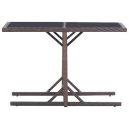 Berkfield Home Elegant 3 Piece Garden Dining Set Poly Rattan & Tempered Glass Brown - thumbnail 8