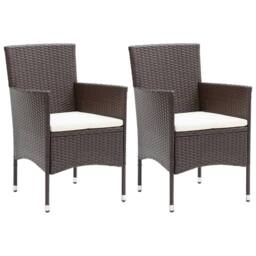 Berkfield Home Elegant 3 Piece Garden Dining Set Poly Rattan & Tempered Glass Brown - thumbnail 1