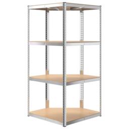 Berkfield Home 4-Layer Corner Shelf Silver Steel&Engineered Wood - thumbnail 6