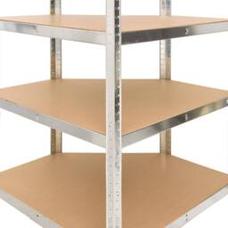 Berkfield Home 4-Layer Corner Shelf Silver Steel&Engineered Wood - thumbnail 8
