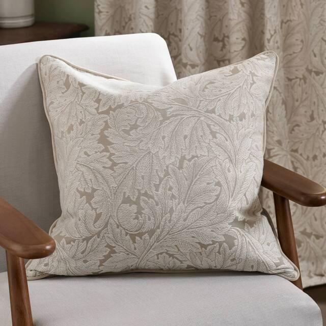 Morris & Co Acanthus Jacquard Cushion in Cream - Size: 55 cm x 55 cm - image 1
