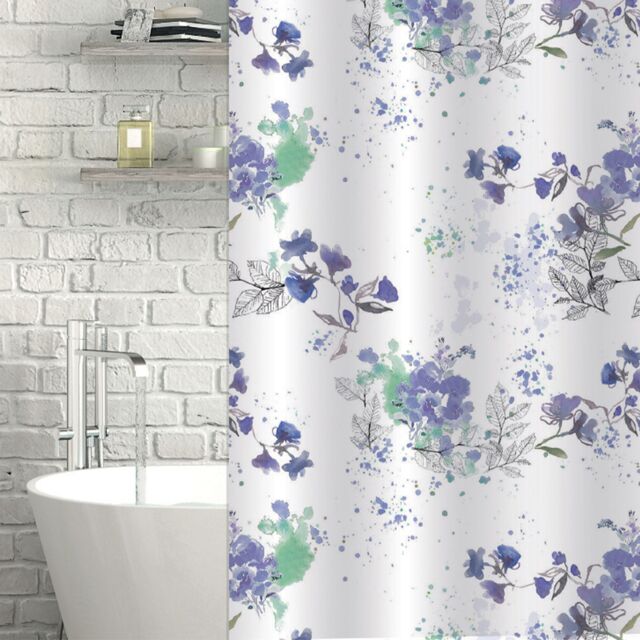 Showerdrape Bouquet White Floral Shower Curtain - image 1