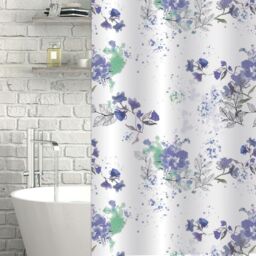 Showerdrape Bouquet White Floral Shower Curtain - thumbnail 1