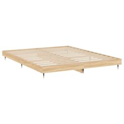 Berkfield Home Bed Frame Sonoma Oak 120x200 cm Engineered Wood in Brown - Size: Small Double - thumbnail 5