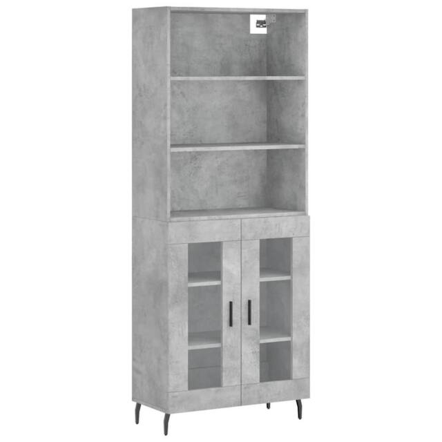 Berkfield Home Highboard Concrete Grey 69.5x34x180 cm Engineered Wood - image 1