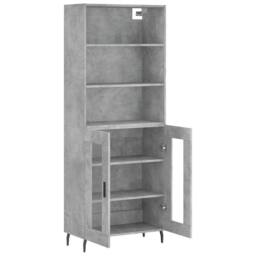 Berkfield Home Highboard Concrete Grey 69.5x34x180 cm Engineered Wood - thumbnail 4
