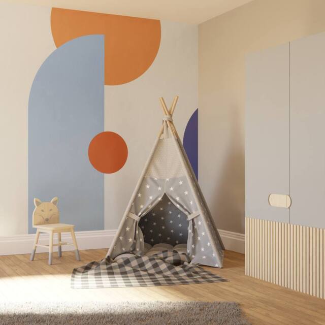 Superfresco Easy Curve & Arch Geo Cobalt Print To Order 3m x 2.8m Mural in Blue - image 1