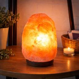 Dragodirect Himalayan Rock Salt Lamp 2KG Natural Crystal Bedside Night Light in Orange