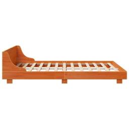 Berkfield Home Bed Frame without Mattress Wax Brown 120x200 cm Solid Wood Pine - Size: Small Double - thumbnail 5