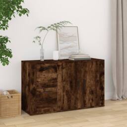 Berkfield Home Sideboard Smoked Oak 100x33x59.5 cm Engineered Wood in Brown - thumbnail 2