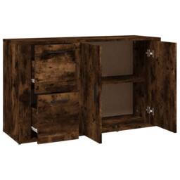 Berkfield Home Sideboard Smoked Oak 100x33x59.5 cm Engineered Wood in Brown - thumbnail 8