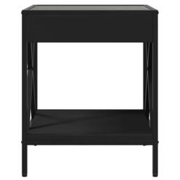 Berkfield Home Coffee Table with Infinity LED Black 40x40x49 cm - Size: 40 x 40 x 49 cm - thumbnail 6