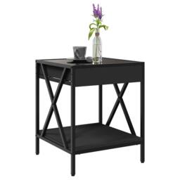 Berkfield Home Coffee Table with Infinity LED Black 40x40x49 cm - Size: 40 x 40 x 49 cm - thumbnail 5