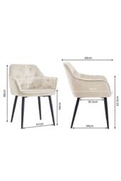 Groundlevel Set of 2 Velvet Upholstered Dining Chairs in Cream - thumbnail 3