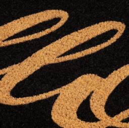 Esselle Astley Printed PVC Backed Coir Printed Hello Doormat in Black - Size: 40 cm x 60 cm - thumbnail 2