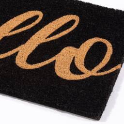 Esselle Astley Printed PVC Backed Coir Printed Hello Doormat in Black - Size: 40 cm x 60 cm - thumbnail 5