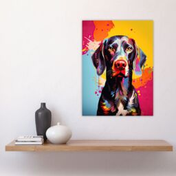 "Artery8 Wall Art Print Shorthaired German Pointer Dog Lover Gift Pet Portrait Colourful Artwork Painting Poster - Size: W18"" x H24""" - thumbnail 4
