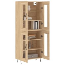 Berkfield Home Highboard Sonoma Oak 69.5x34x180 cm Engineered Wood in Brown - thumbnail 3
