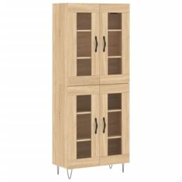 Berkfield Home Highboard Sonoma Oak 69.5x34x180 cm Engineered Wood in Brown - thumbnail 2