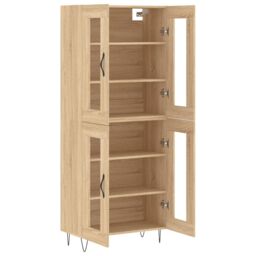 Berkfield Home Highboard Sonoma Oak 69.5x34x180 cm Engineered Wood in Brown - thumbnail 4