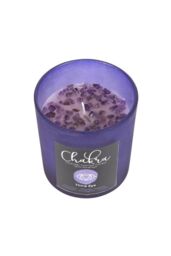 KDMD Third Eye Chakra Lavender Crystal Chip Candle in Blue
