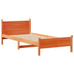 Berkfield Home Bed Frame without Mattress Wax Brown 75x190 cm Small Single Solid Wood Pine - thumbnail 5