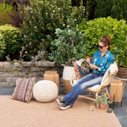 Kukoon Beige Flatweave Outdoor Garden Patio Rug - Size: 80 cm x 150 cm - thumbnail 2