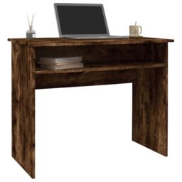 Berkfield Home Desk Smoked Oak 90x50x74 cm Engineered Wood in Brown - Size: 90 x 50 x 74 cm - thumbnail 3