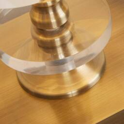 Lighting Collection Contemporary Gold Base Table Lamp with Decorative Clear Disc in Bronze - thumbnail 4