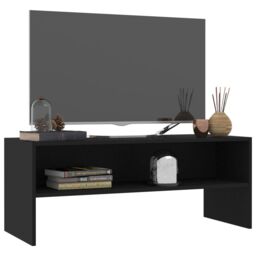 Berkfield Home TV Cabinet Black 100x40x40 cm Engineered Wood - Size: 100 x 40 x 40 cm - thumbnail 3
