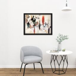 "Artery8 Wall Art Print Gorky Arshile Composition II Expressionist Painting Large Framed Wall Décor Art in Light Oak - Size: W18"" x H24""" - thumbnail 2