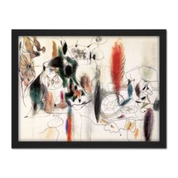 "Artery8 Wall Art Print Gorky Arshile Composition II Expressionist Painting Large Framed Wall Décor Art in Light Oak - Size: W18"" x H24""" - thumbnail 1