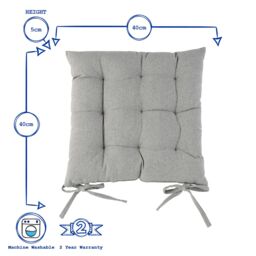 Harbour Housewares Square Garden Chair Seat Cushions Pack of 6 in Grey - thumbnail 3